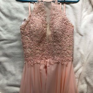 PROM DRESS: Pearl Pink Chiffon Dress
